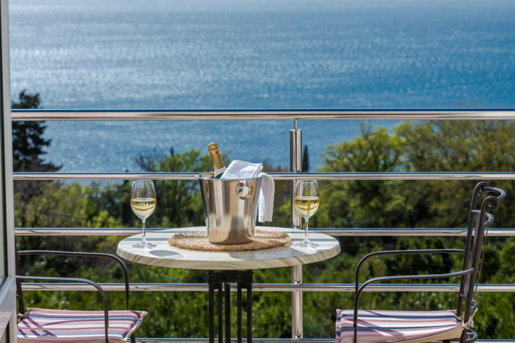 Sea-view terrace at Apartments Maris, apartments Dubrovnik Riviera